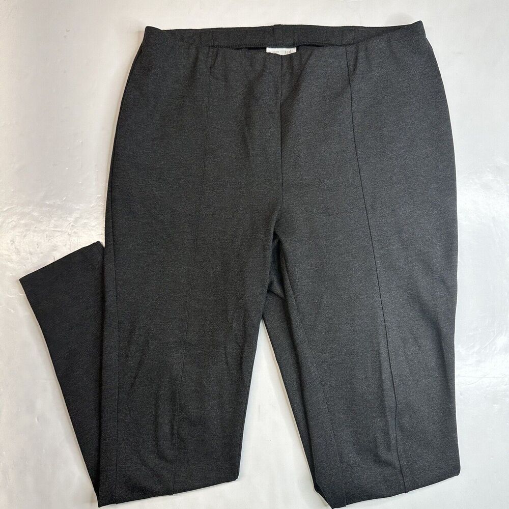 J Jill Leggings Ponte Knit Womens Sz Medium Dark Gray Pull On Stretch Pants